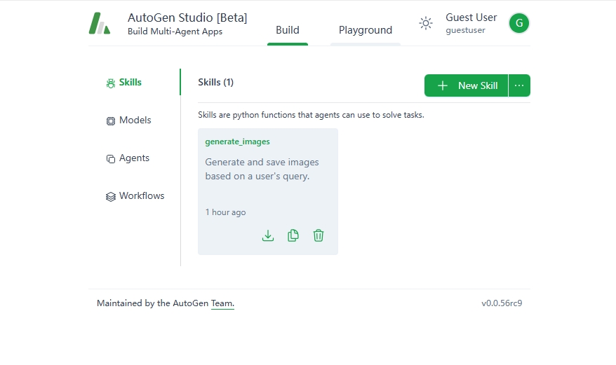 AutoGen Studio 技能管理